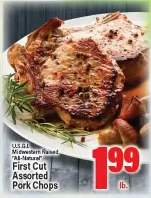 Angelo Caputo's Fresh Market U.S.G.I. Midwestern Raised All-Natural First Cut Assorted Pork Chops offer
