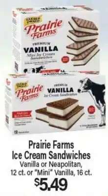 Angelo Caputo's Fresh Market Prairie Farms Ice Cream Sandwiches offer