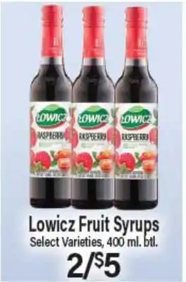 Angelo Caputo's Fresh Market Lowicz Fruit Syrups offer