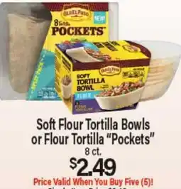 Angelo Caputo's Fresh Market Soft Flour Tortilla Bowls or Flour Tortilla Pockets offer