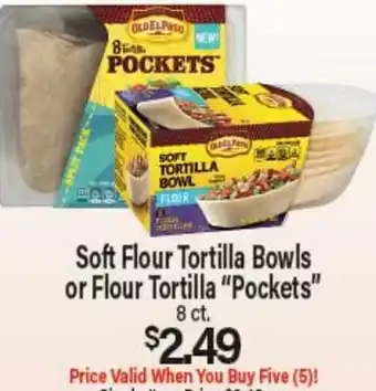 Angelo Caputo's Fresh Market Soft Flour Tortilla Bowls or Flour Tortilla Pockets offer