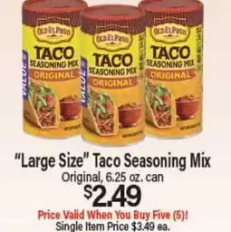 Angelo Caputo's Fresh Market Large Size Taco Seasoning Mix offer