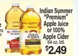 Angelo Caputo's Fresh Market Indian Summer Premium Apple Juice or 100% Apple Cider offer