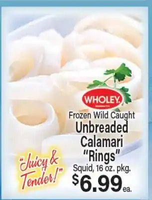 Angelo Caputo's Fresh Market Frozen Wild Caught Unbreaded Calamari Rings offer