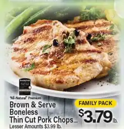 Angelo Caputo's Fresh Market Brown & Serve Boneless Thin Cut Pork Chops offer