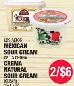 Carnicerias Jimenez LOS ALTOS MEXICAN SOUR CREAM OR LA CHONA CREMA NATURAL SOUR CREAM offer
