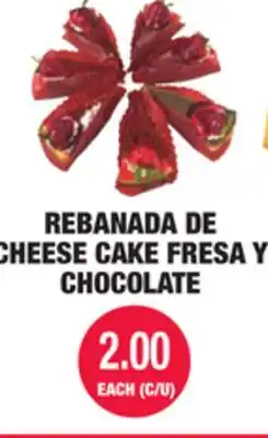 Carnicerias Jimenez REBANADA DE CHEESE CAKE FRESA Y CHOCOLATE offer