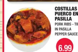 Carnicerias Jimenez PORK RIBS - TIPS IN PASILLA PEPPER SAUCE offer