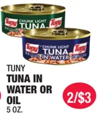 Carnicerias Jimenez TUNY TUNA IN WATER OR OIL offer