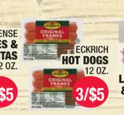 Carnicerias Jimenez ECKRICH HOT DOGS offer