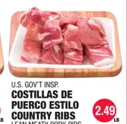 Carnicerias Jimenez U.S. GOV'T INSP. COSTILLAS DE PUERCO ESTILO COUNTRY RIBS offer