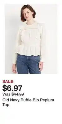 Old Navy Old Navy Ruffle Bib Peplum Top offer