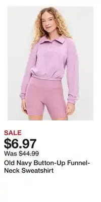 Old Navy Old Navy Button-Up Funnel-Neck Sweatshirt offer