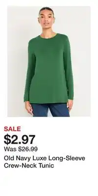 Old Navy Old Navy Luxe Long-Sleeve Crew-Neck Tunic offer