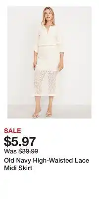 Old Navy Old Navy High-Waisted Lace Midi Skirt offer