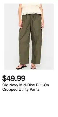 Old Navy Old Navy Mid-Rise Pull-On Cropped Utility Pants offer