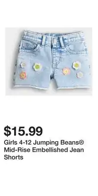 Kohl's Girls 4-12 Jumping Beans Mid-Rise Embellished Jean Shorts offer