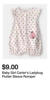 Kohl's Baby Girl Carter's Ladybug Flutter Sleeve Romper offer