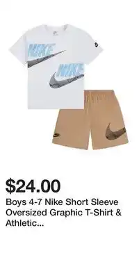 Kohl's Boys 4-7 Nike Short Sleeve Oversized Graphic T-Shirt & Athletic Shorts 2-Piece Set offer