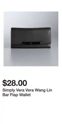 Kohl's Simply Vera Vera Wang Lin Bar Flap Wallet offer