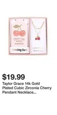 Kohl's Taylor Grace 14k Gold Plated Cubic Zirconia Cherry Pendant Necklace Duo Set offer