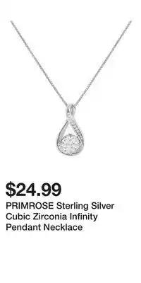 Kohl's PRIMROSE Sterling Silver Cubic Zirconia Infinity Pendant Necklace offer