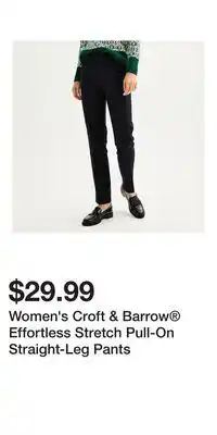 Kohl's Women's Croft & Barrow Effortless Stretch Pull-On Straight-Leg Pants offer