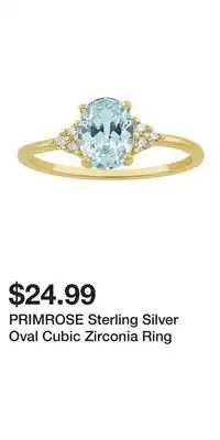 Kohl's PRIMROSE Sterling Silver Oval Cubic Zirconia Ring offer