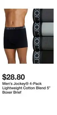 Kohl's Men's Jockey 4-Pack Lightweight Cotton Blend 5 Boxer Brief offer