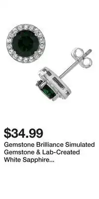 Kohl's Gemstone Brilliance Simulated Gemstone & Lab-Created White Sapphire Earrings offer