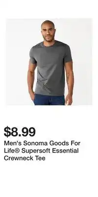 Kohl's Men's Sonoma Goods For Life Supersoft Essential Crewneck Tee offer