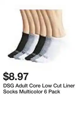 Dick's Sporting Goods DSG Adult Core Low Cut Liner Socks Multicolor offer