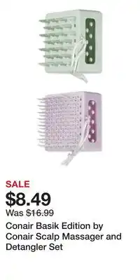 Ulta Beauty Conair Basik Edition by Conair Scalp Massager and Detangler Set offer