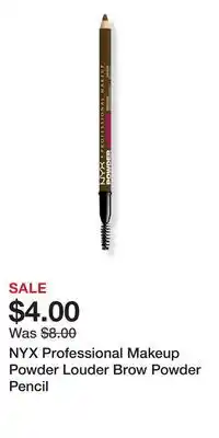 Ulta Beauty NYX Professional Makeup Powder Louder Brow Powder Pencil offer