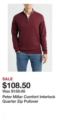 Nordstrom Peter Millar Comfort Interlock Quarter Zip Pullover offer