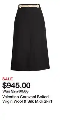 Nordstrom Valentino Garavani Belted Virgin Wool & Silk Midi Skirt offer