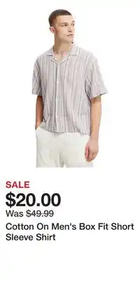 Nordstrom Cotton On Men's Box Fit Short Sleeve Shirt offer