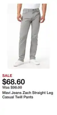 Nordstrom Mavi Jeans Zach Straight Leg Casual Twill Pants offer