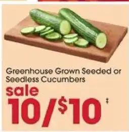 Giant Eagle Greenhouse Grown Seeded or Seedless Cucumbers offer