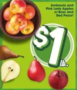 Giant Eagle Ambrosia and Pink Lady Apples or Bosc and Red Pears offer