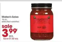 Giant Eagle Mateo’s Salsa offer