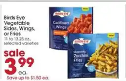 Giant Eagle Birds Eye Vegetable Sides, Wings, or Fries offer