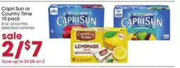 Giant Eagle Capri Sun or Country Time 10 Pack offer