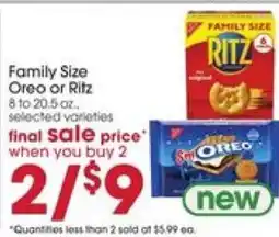 Giant Eagle Family Size Oreo or Ritz offer