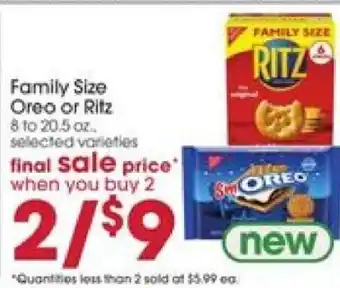 Giant Eagle Family Size Oreo or Ritz offer