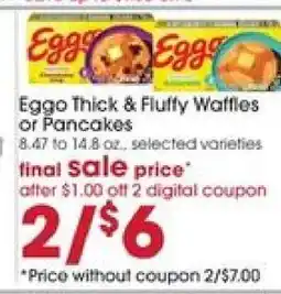 Giant Eagle Eggo Thick & Fluffy Waffles or Pancakes offer