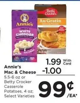 Kroger Annie's Mac & Cheese or Betty Crocker Casserole Potatoes offer