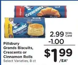 Kroger Pillsbury Grands Biscuits, Crescents or Cinnamon Rolls offer