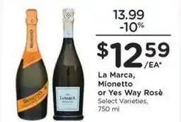 Kroger La Marca, Mionetto or Yes Way Rosè offer