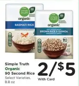 Kroger Simple Truth Organic 90-Second Rice offer